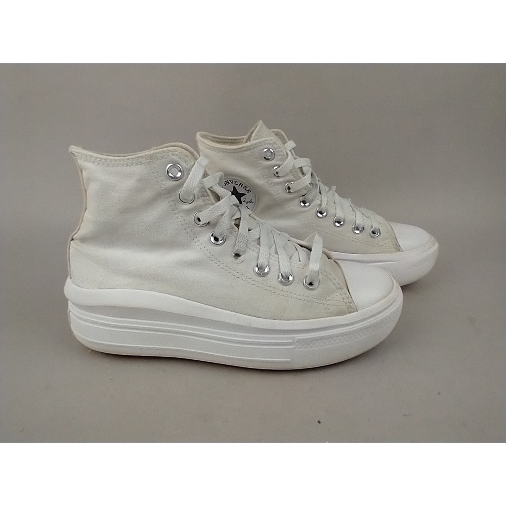 Converse Chuck Taylor All Star Womens 8 Move High Top Platform Sneakers White